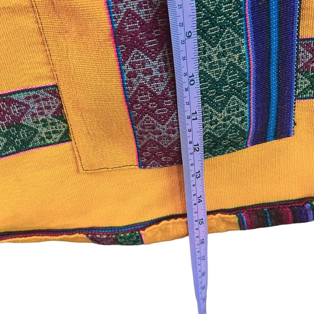 Peruvian Bag Purse Tote Inca Indian Tribal Textile Vintage Yellow Bold Colors